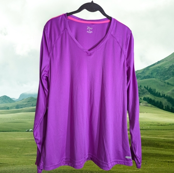 GUC PBX PRO Long Sleeve V Neck Workout Top Size XL - Picture 1 of 7